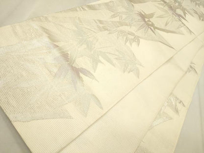 平和屋着物＊夏物 六通柄袋帯 笹竹文 銀糸 正絹 逸品 CAAS3517eg