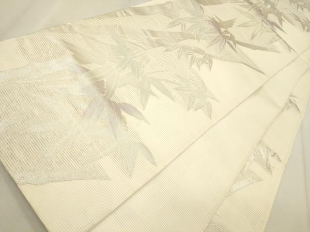 平和屋着物＊夏物 六通柄袋帯 笹竹文 銀糸 正絹 逸品 CAAS3517eg