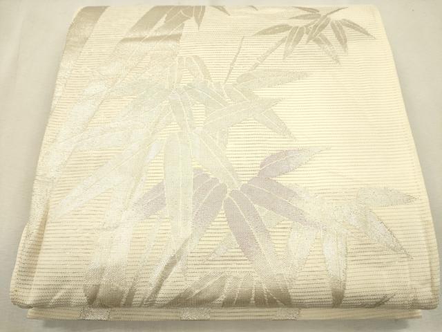 平和屋着物＊夏物 六通柄袋帯 笹竹文 銀糸 正絹 逸品 CAAS3517eg