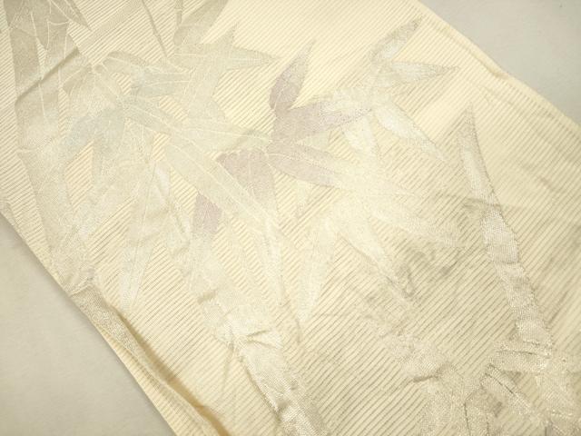 平和屋着物＊夏物 六通柄袋帯 笹竹文 銀糸 正絹 逸品 CAAS3517eg