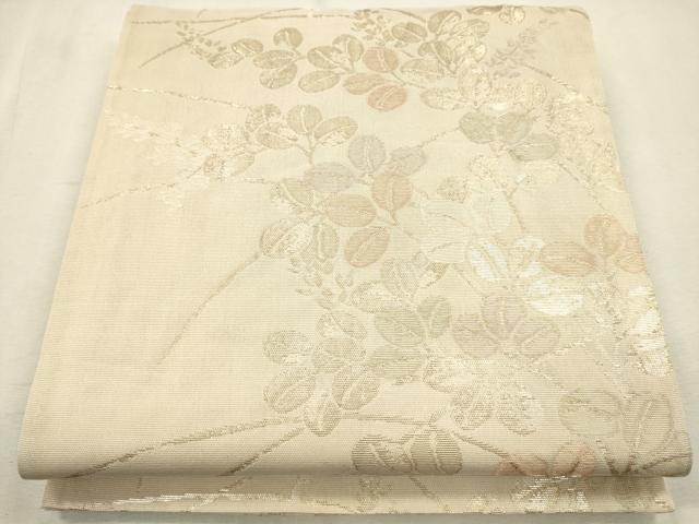 平和屋着物＊夏物　六通柄袋帯　草花文　金糸　正絹　逸品　CAAS3520eg
