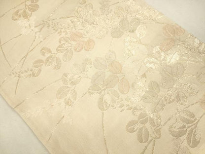 平和屋着物＊夏物　六通柄袋帯　草花文　金糸　正絹　逸品　CAAS3520eg