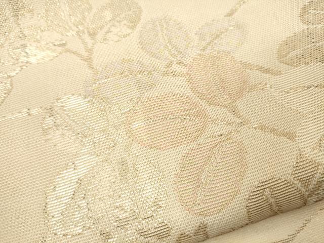 平和屋着物＊夏物　六通柄袋帯　草花文　金糸　正絹　逸品　CAAS3520eg
