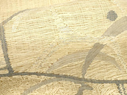平和屋着物＊夏物　太鼓柄袋帯　露芝文　銀糸　正絹　逸品　CAAS3526eg