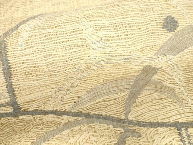 平和屋着物＊夏物　太鼓柄袋帯　露芝文　銀糸　正絹　逸品　CAAS3526eg