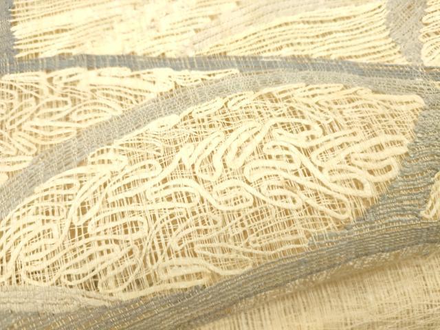 平和屋着物＊夏物　太鼓柄袋帯　露芝文　銀糸　正絹　逸品　CAAS3526eg