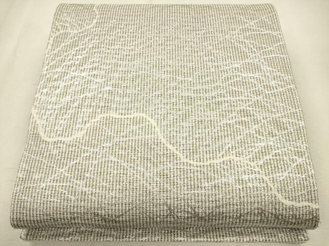 平和屋着物＊夏物 六通柄袋帯 芝草文 銀糸 正絹 逸品 CAAS3555eg
