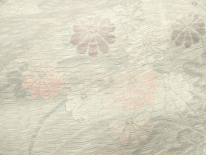 平和屋着物＊夏物　六通柄袋帯　草花文　銀糸　正絹　逸品　CAAS3561eg