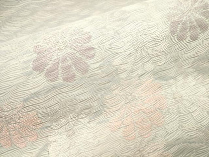 平和屋着物＊夏物　六通柄袋帯　草花文　銀糸　正絹　逸品　CAAS3561eg