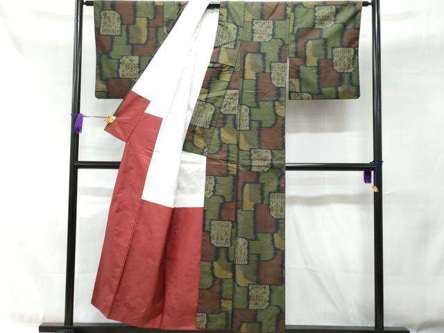 平和屋着物■上質な紬 吉祥花文 正絹 逸品 CAAS3691fb