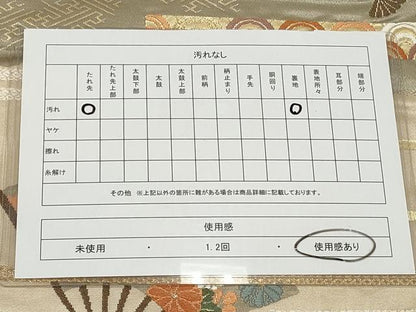 平和屋着物◎六通柄袋帯 唐織 扇面花文 金銀糸 正絹 逸品 CAAS4015qe