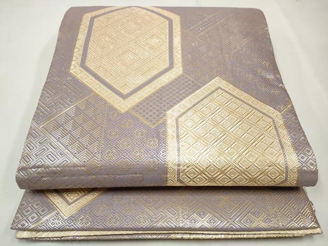 平和屋着物◎佐賀錦 全通柄袋帯 亀甲菱文 金糸 正絹 逸品 CAAS4017qe