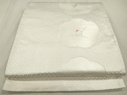 平和屋着物◎六通柄袋帯 舞花文 椿 銀糸 正絹 逸品 CAAS4061qe