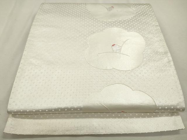 平和屋着物◎六通柄袋帯 舞花文 椿 銀糸 正絹 逸品 CAAS4061qe