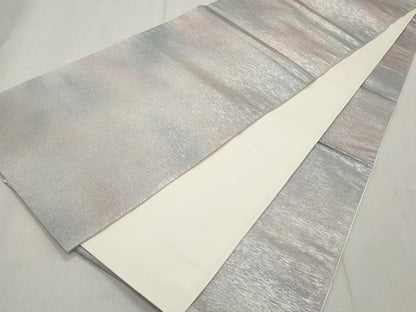 平和屋着物◎全通柄袋帯 霞文 銀糸 正絹 逸品 CAAS4085qe