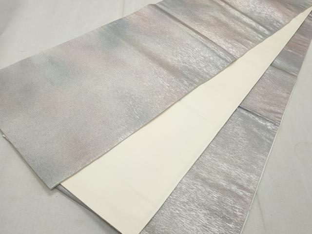 平和屋着物◎全通柄袋帯 霞文 銀糸 正絹 逸品 CAAS4085qe