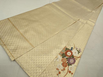 平和屋着物◎佐賀錦 太鼓柄袋帯 唐織 花籠文 金糸 正絹 逸品 CAAS4238qe
