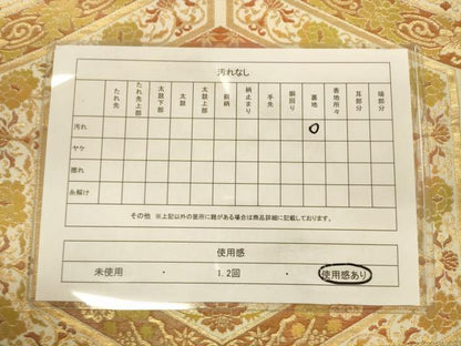 平和屋着物◎六通柄袋帯 正倉院亀甲更紗花文 金糸 正絹 逸品 CAAS4454ft
