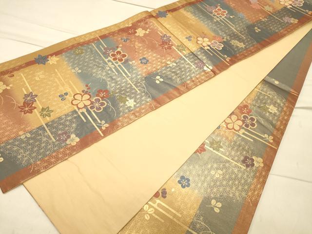 平和屋着物◎六通柄袋帯 唐織 舞花文 金糸 正絹 逸品 CAAS4471ft