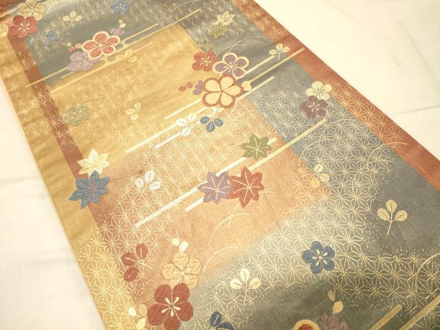 平和屋着物◎六通柄袋帯 唐織 舞花文 金糸 正絹 逸品 CAAS4471ft