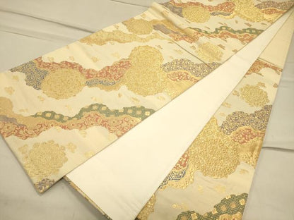 平和屋着物◎六通柄袋帯 道長正倉院花文 金糸 正絹 逸品 CAAS4486ft