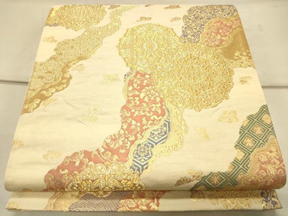 平和屋着物◎六通柄袋帯 道長正倉院花文 金糸 正絹 逸品 CAAS4486ft