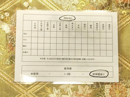平和屋着物◎六通柄袋帯 天井吉祥花鳥文 金糸 正絹 逸品 CAAS4501ft