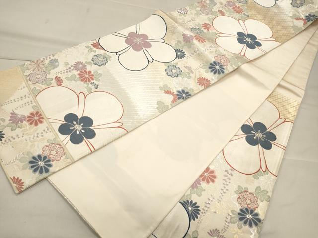 平和屋着物◎六通柄袋帯 唐織 舞花文 金銀糸 正絹 逸品 CAAS4578ft