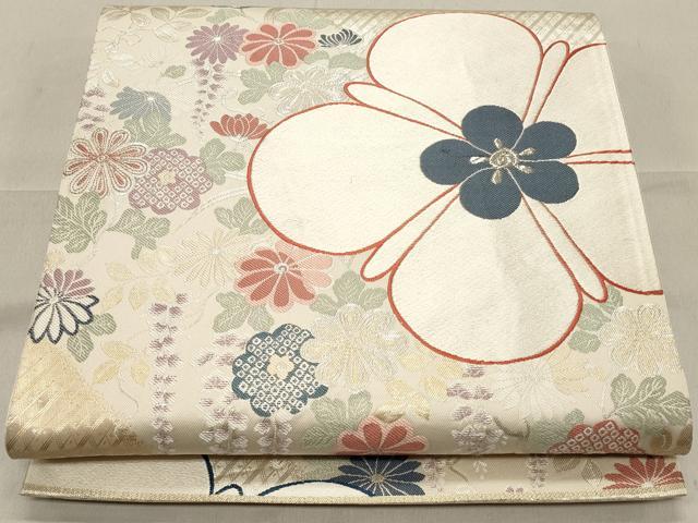 平和屋着物◎六通柄袋帯 唐織 舞花文 金銀糸 正絹 逸品 CAAS4578ft