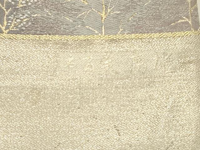 平和屋着物◎西陣　六通柄袋帯　風景花文　金糸　正絹　逸品　CAAS4603ft