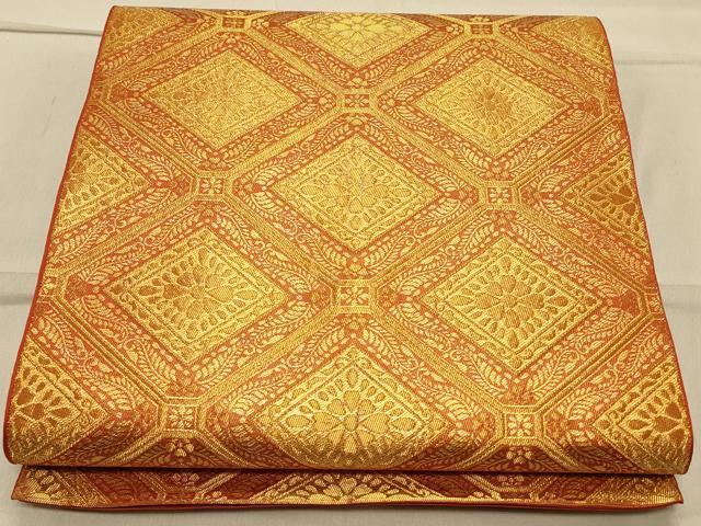 平和屋着物◎六通柄袋帯 正倉院花文 金糸 正絹 逸品 CAAS4695ft