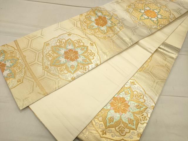平和屋着物◎六通柄袋帯 鏡裏正倉院花文 正絹 逸品 CAAS4732ft