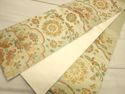 平和屋着物◎六通柄袋帯 花鳥文 金糸 正絹 逸品 CAAS4750ft