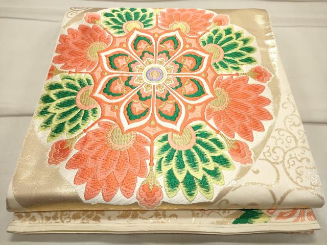 平和屋着物◎六通柄袋帯 唐織 正倉院更紗花文 金糸 正絹 逸品 CAAS4769ft