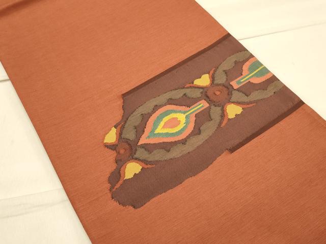 平和屋着物◎太鼓柄袋帯 すくい織 幾何学文様 正絹 逸品 未使用 CAAS4792ft