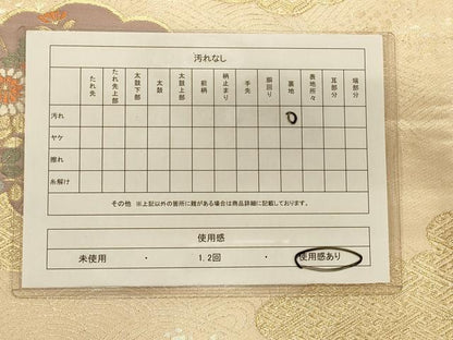 平和屋着物◎六通柄袋帯 唐織 雲取り花蝶文 金糸 正絹 逸品 CAAS4800ft