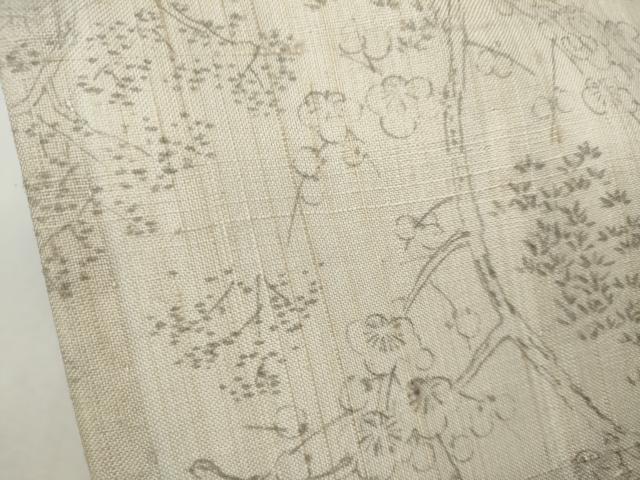 平和屋着物▽生紬 単衣 風景草花文 正絹 逸品 CAAS4829ut