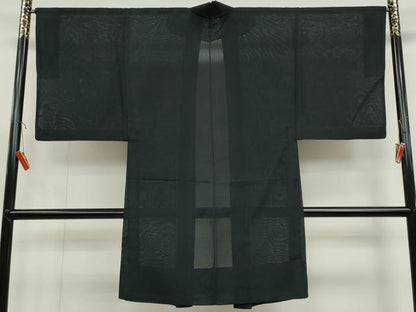 平和屋着物▽男性 長羽織 スリーシーズン 春夏秋 塵除け 紗 羊羹色 正絹 逸品 CAAS4996ut