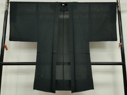 平和屋着物▽男性 長羽織 スリーシーズン 春夏秋 塵除け 紗 羊羹色 正絹 逸品 CAAS4996ut