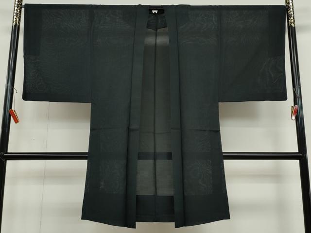 平和屋着物▽男性 長羽織 スリーシーズン 春夏秋 塵除け 紗 羊羹色 正絹 逸品 CAAS4996ut