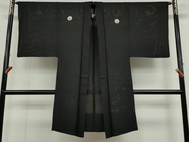 平和屋着物▽男性 スリーシーズン 春夏秋 塵除け 黒紋付 長羽織 絽 正絹 逸品 CAAS5084ut