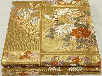 平和屋着物◎六通柄袋帯 唐織 吉祥草花文 正絹 逸品 CAAS5544ou