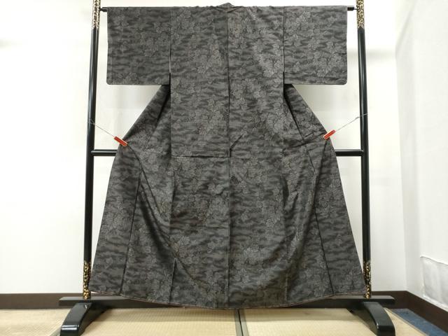 平和屋着物●本場大島紬 泥染め 葡萄 正絹 逸品 未使用 CAAS6725yc