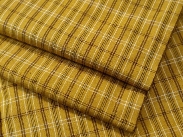 平和屋着物●黄八丈 紬 格子柄 正絹 逸品 CAAS6726yc