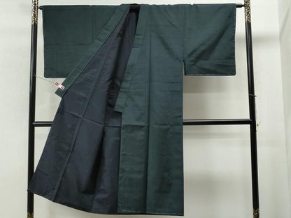 平和屋着物●男性 紬 アンサンブル 色無地 褐返色 正絹 逸品 未使用 CAAS6736yc