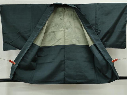 平和屋着物●男性 紬 アンサンブル 色無地 褐返色 正絹 逸品 未使用 CAAS6736yc