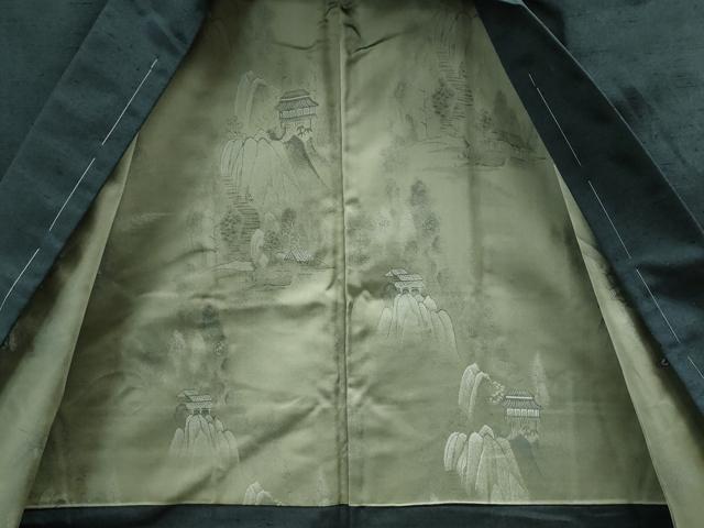 平和屋着物●男性 紬 アンサンブル 色無地 褐返色 正絹 逸品 未使用 CAAS6736yc