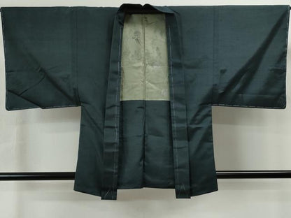 平和屋着物●男性 紬 アンサンブル 色無地 褐返色 正絹 逸品 未使用 CAAS6736yc