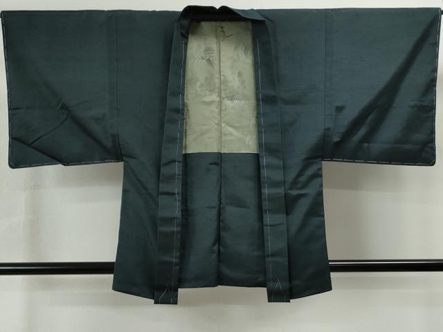 平和屋着物●男性 紬 アンサンブル 色無地 褐返色 正絹 逸品 未使用 CAAS6736yc