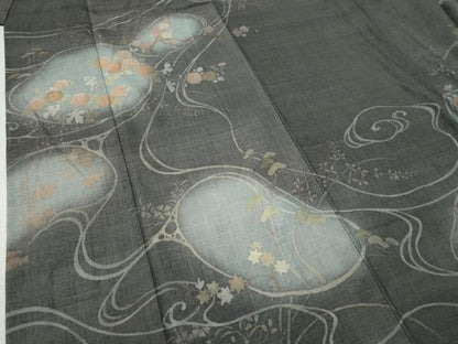 平和屋着物●訪問着 作家物 紬地 刺繍 正絹 逸品 CAAS6740yc